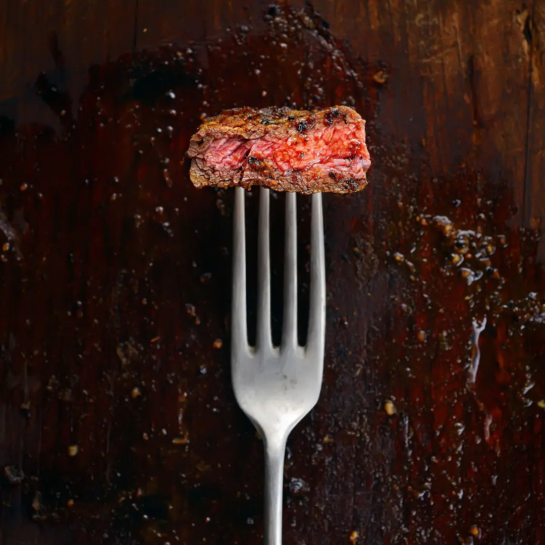 Perfect Wagyu Steak in Fork